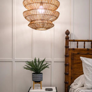 PDVX - Lustre en rotin de bois